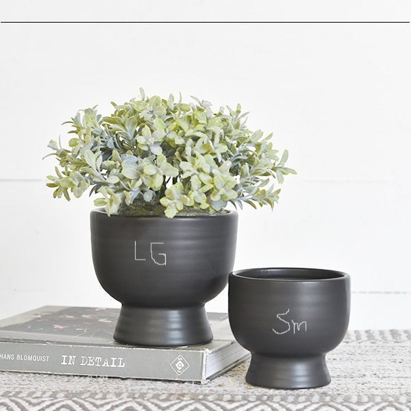 lg planter pots Black Round Planter