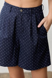 Polka Dot Pleated Shorts