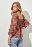 Puff Sleeve Baby Doll Top