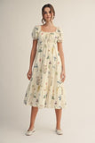 Romantic Floral Midi Dress