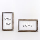 Reversible Wood Framed Sign (SMILE/LOVE)