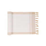 Table Runner w/ Tassels, Brown and White