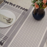Gray Striped Rectangular Table Runner