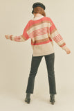 Striped Cardigan Sweater in Cream