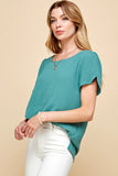 Solid Top with Detailed Sleeves