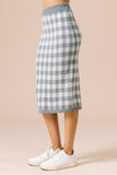 Gingham Sweater Pencil Skirt