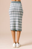 Gingham Sweater Pencil Skirt
