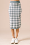 Gingham Sweater Pencil Skirt