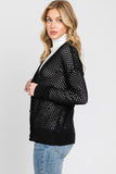 Button Down Eyelet Cardigan