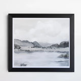 Water & Sky Framed Wall Art, Black and White - 16" X 14"