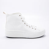 Platform Lace Up Sneakers in White