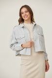 Cropped Washed Denim Jacket