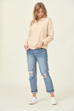 Relaxed Collared Sweatshirt in Cream