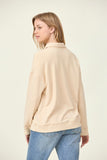 Relaxed Collared Sweatshirt in Cream