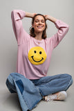 Happy Face Patched Pullover