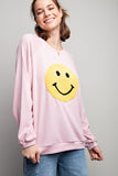 Happy Face Patched Pullover