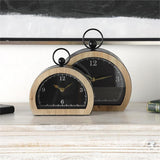 Black Wooden Semi-Circle Clock