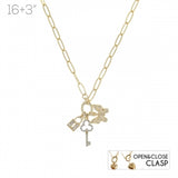 Gold Butterfly Multi Charm Necklace