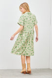 Baby Doll Collared Shirt Dress in Pistachio