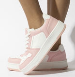 Pink Color Block Platform Sneakers