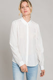 Puff Sleeve Hidden Button Shirt