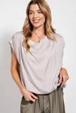 Dull Satin Loose Fit Woven Top