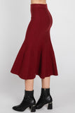 High Waist A-Line Midi Skirt