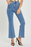 High Rise Ankle Flared Jeans