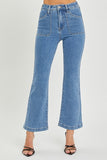 High Rise Ankle Flared Jeans