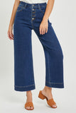 Button Front Wide Leg Jeans