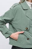 Cropped Trench Jacket in Sage