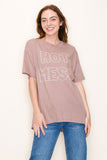 Hot Mess Graphic Tee in Mauve