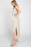 Sage Striped Sleeveless Pullover Dress