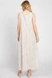 Sage Striped Sleeveless Pullover Dress