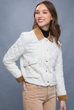 Quilted Jacket with Suede Details