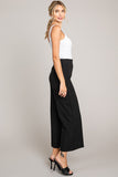 Pinstriped Twill Wide Leg Trousers