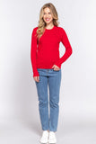Round Neck Cable Knit Sweater