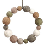 9" Wool String Wrapped Ball Wreath Mix