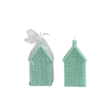 Unscented House Shaped Candle - Mint