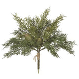 Cedar Bundle With Pine Cone, Green - 12.5"