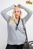 Curvy Casual Relaxed Fit Ribbed Top