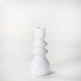 White Ceramic Candle Holder - 7.48