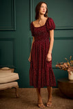 Satin Polka Dot Midi Dress