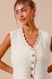Buttoned Front Sweater Vest