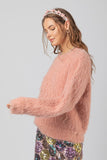 Fuzzy Soft Cozy Knit Sweater in Blush