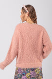 Fuzzy Soft Cozy Knit Sweater in Blush