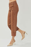 HIGH RISE WIDE LEG WITH CUFFED HEM