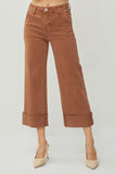 HIGH RISE WIDE LEG WITH CUFFED HEM