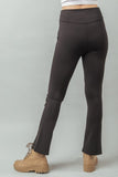 Black Flared Crossover Waist Leggings