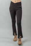 Black Flared Crossover Waist Leggings